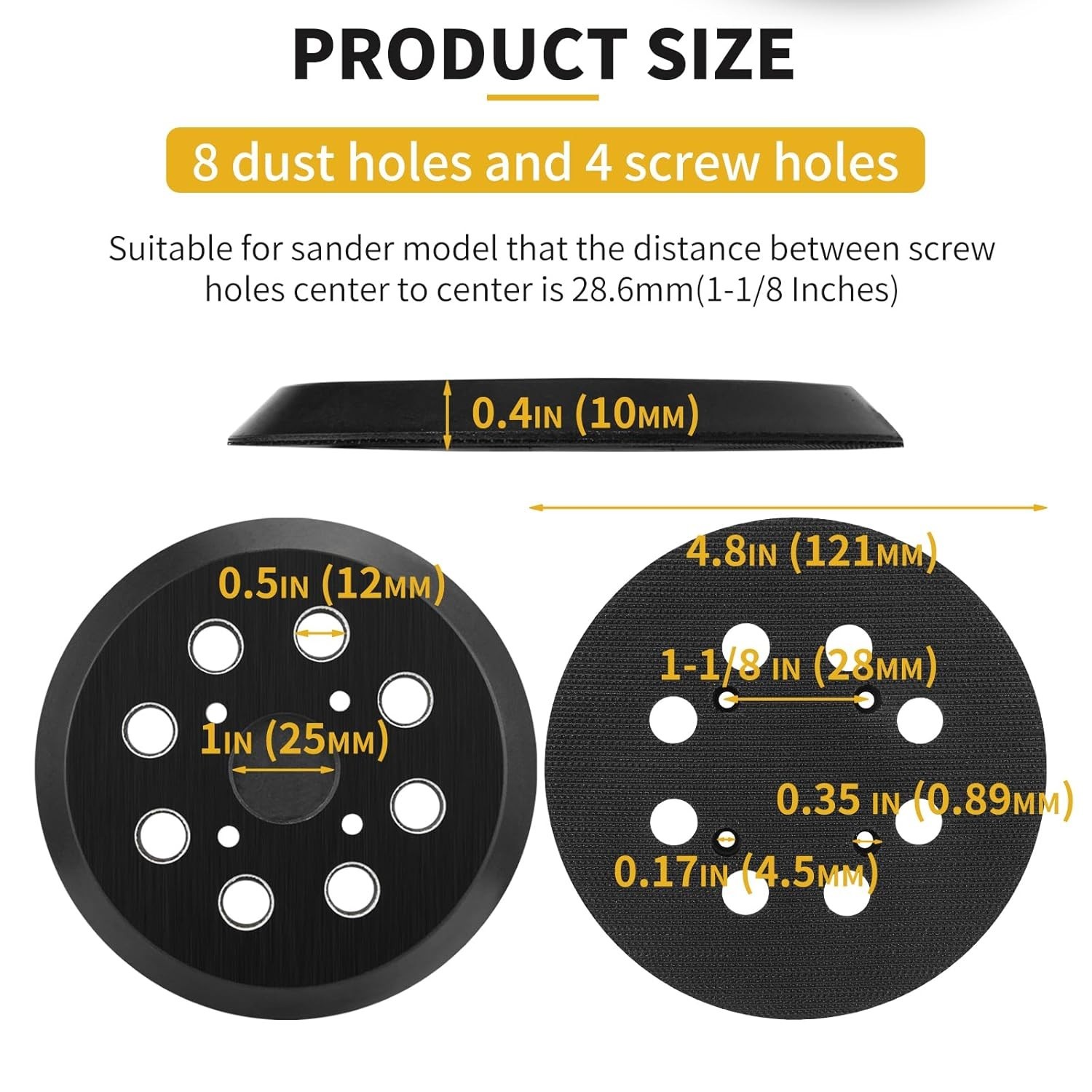 Versatile 5-Inch Hook & Loop Sander Pads Compatible with Ryobi and More