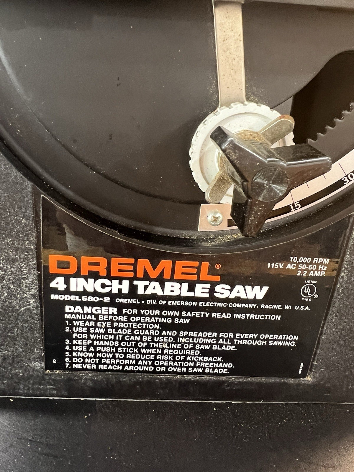 Vintage Dremel 580-2 4&Prime; Table Saw 10000 RPM Tested Works USA Made-Tool equipment