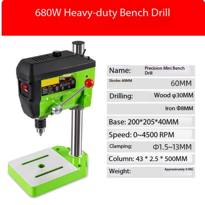 Bench Drill Press and Milling Machine Multi-Functional 220V Drilling Machine