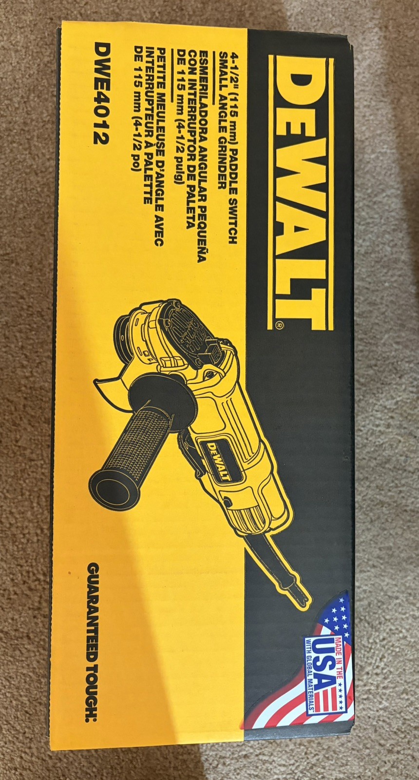 DEWALT 7 Amp 4.5 in. Small Angle Grinder with Paddle Switch DWE4012 New