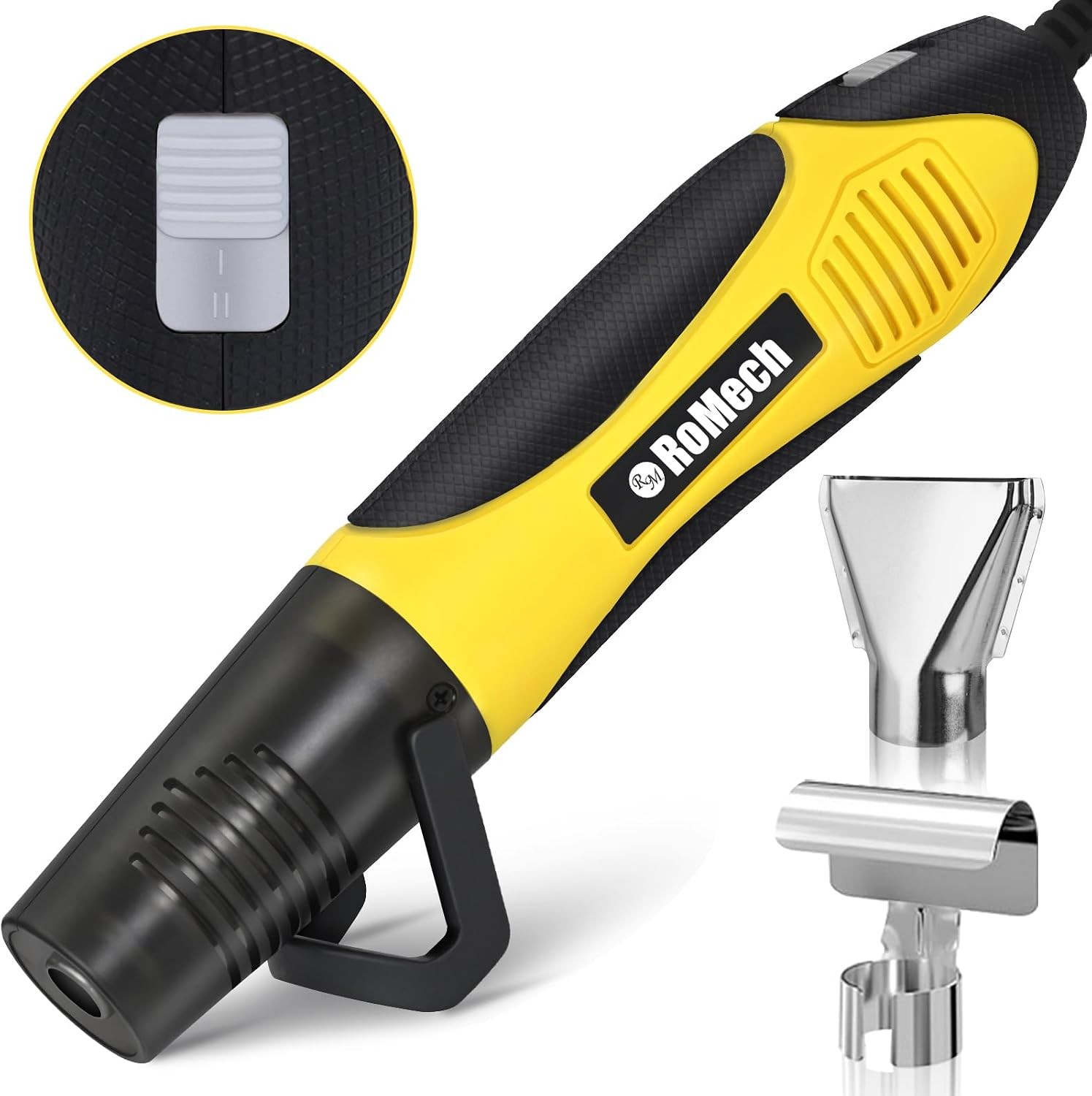 ROMECH 350W Heat Gun Dual Temp 400°F-660°F Crafting Shrink Wrap Tool Yellow