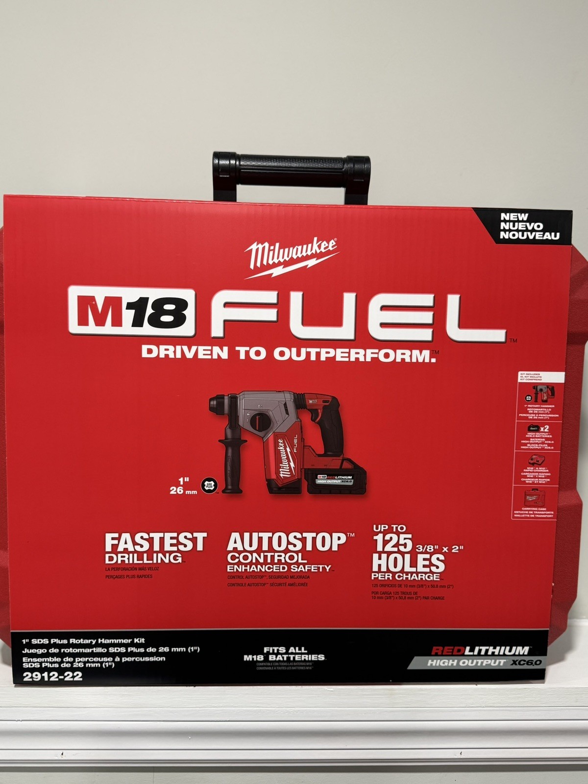 Milwaukee 2912-22 M18 FUEL 3-Mode Brushless 1&Prime; SDS Plus Rotary Hammer Kit SEALED