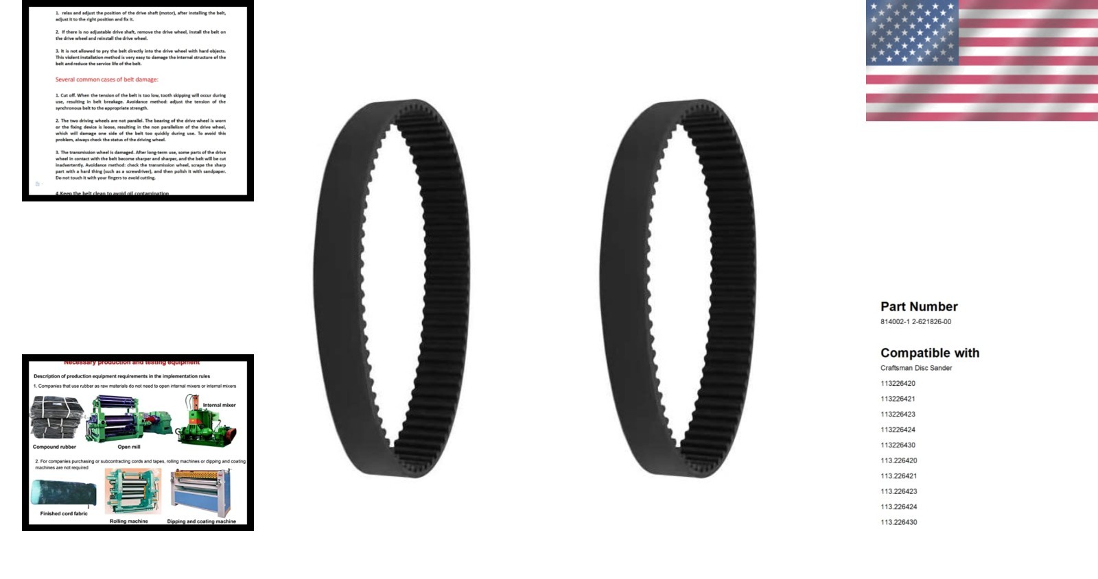 High-Performance Drive Belt Set 2PCS for C-an Sanders 113.226420, 421, 423, 424