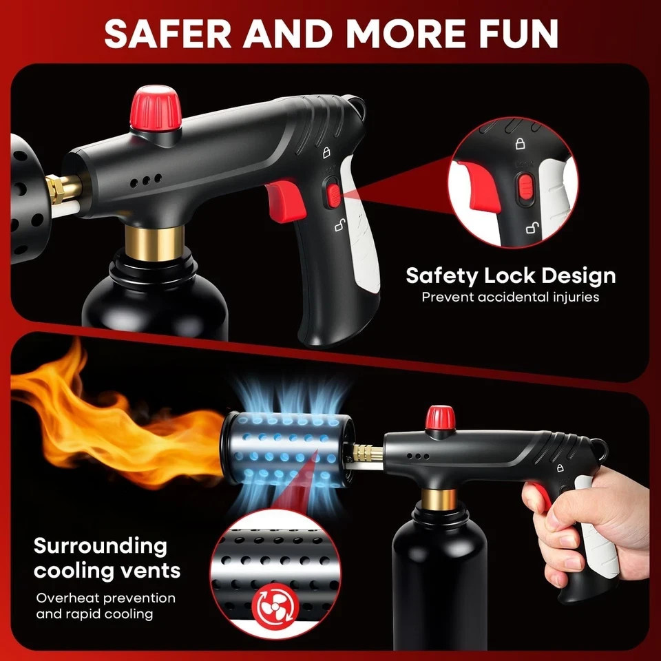 Muphop Powerful Propane Torch Gun, Flamethrower Gun with Adjustable Flame, Bl…