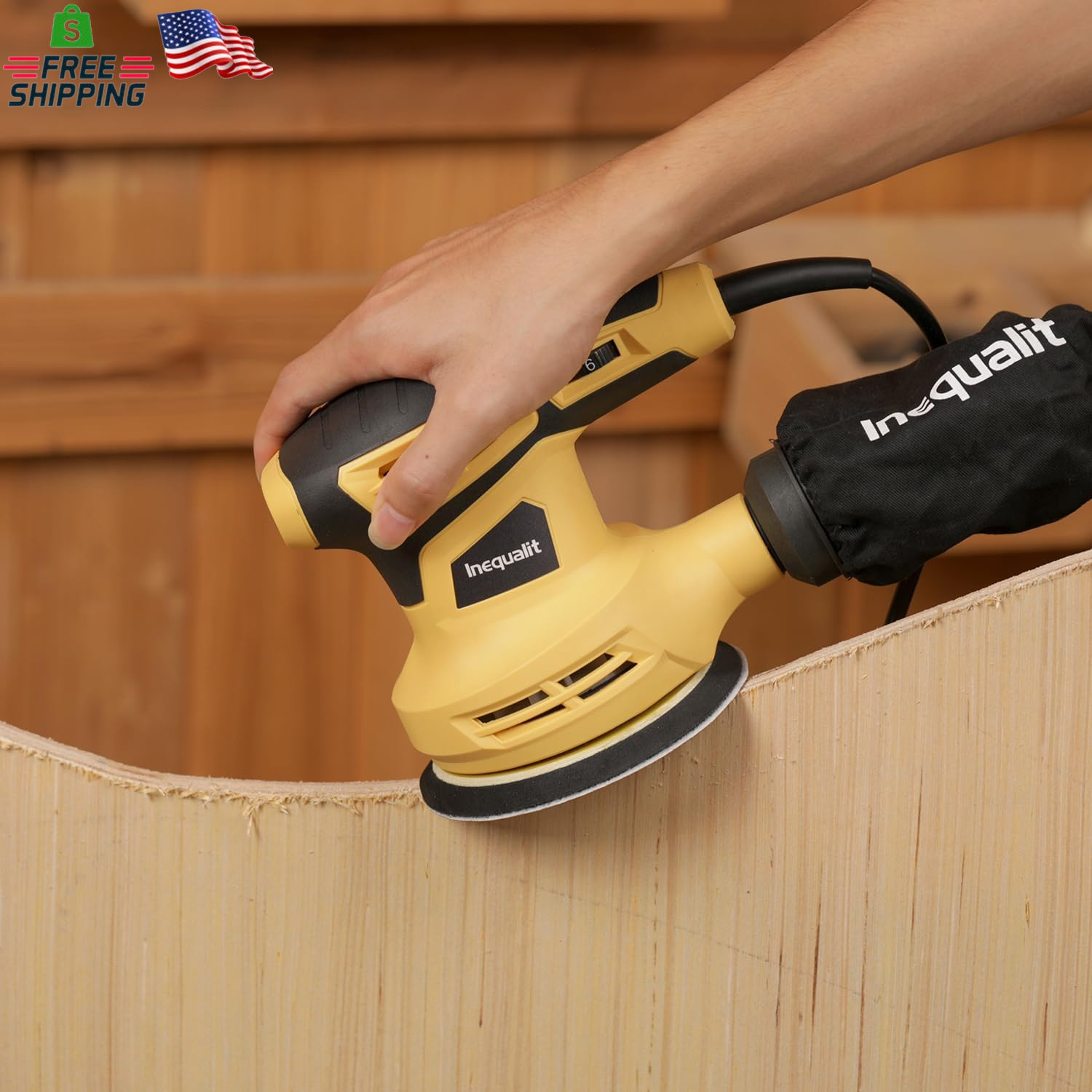 Random Orbital Sander, 2.4Amp 5-Inch Corded Palm Sander, Max 13000 OPM Electric
