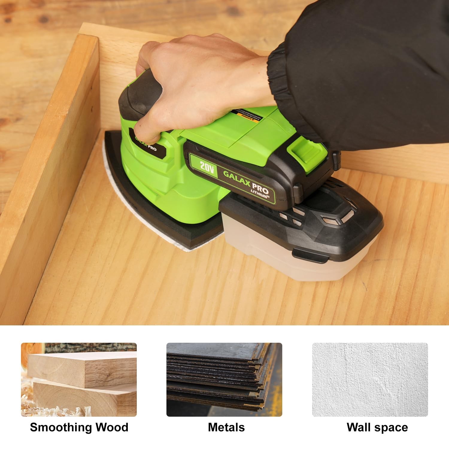 Cordless Sander,2.0A Battery,12000 RPM Powerful Speed Detail Sanders with 20Pcs