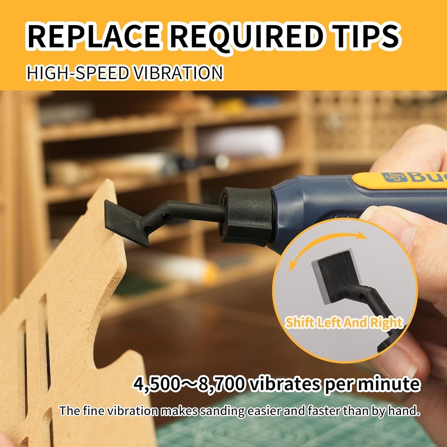 Compact Cordless Pen Sander with LED Light – 2 Hours Battery Life for Crafts