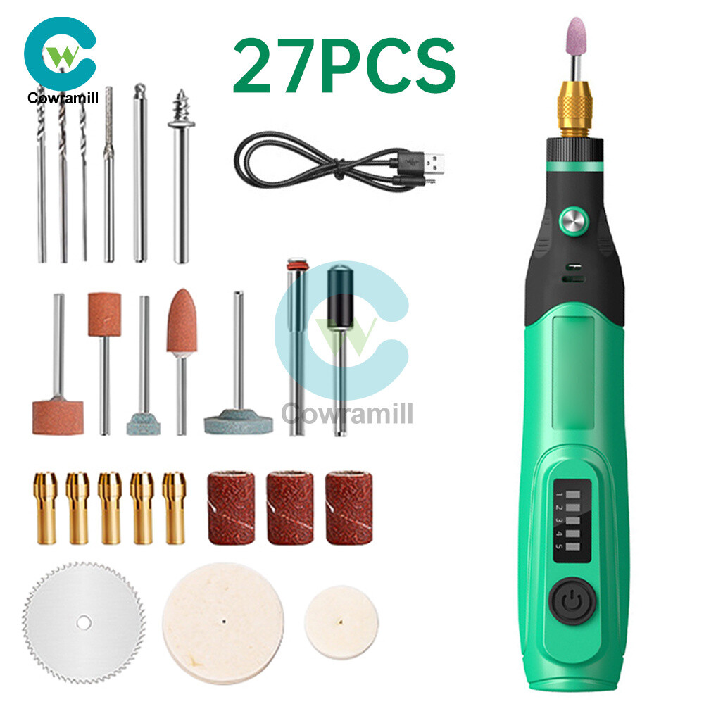 Cordless Rechargeable Electric Mini Drill Grinder Engraving Pen Rotary Tool Kit