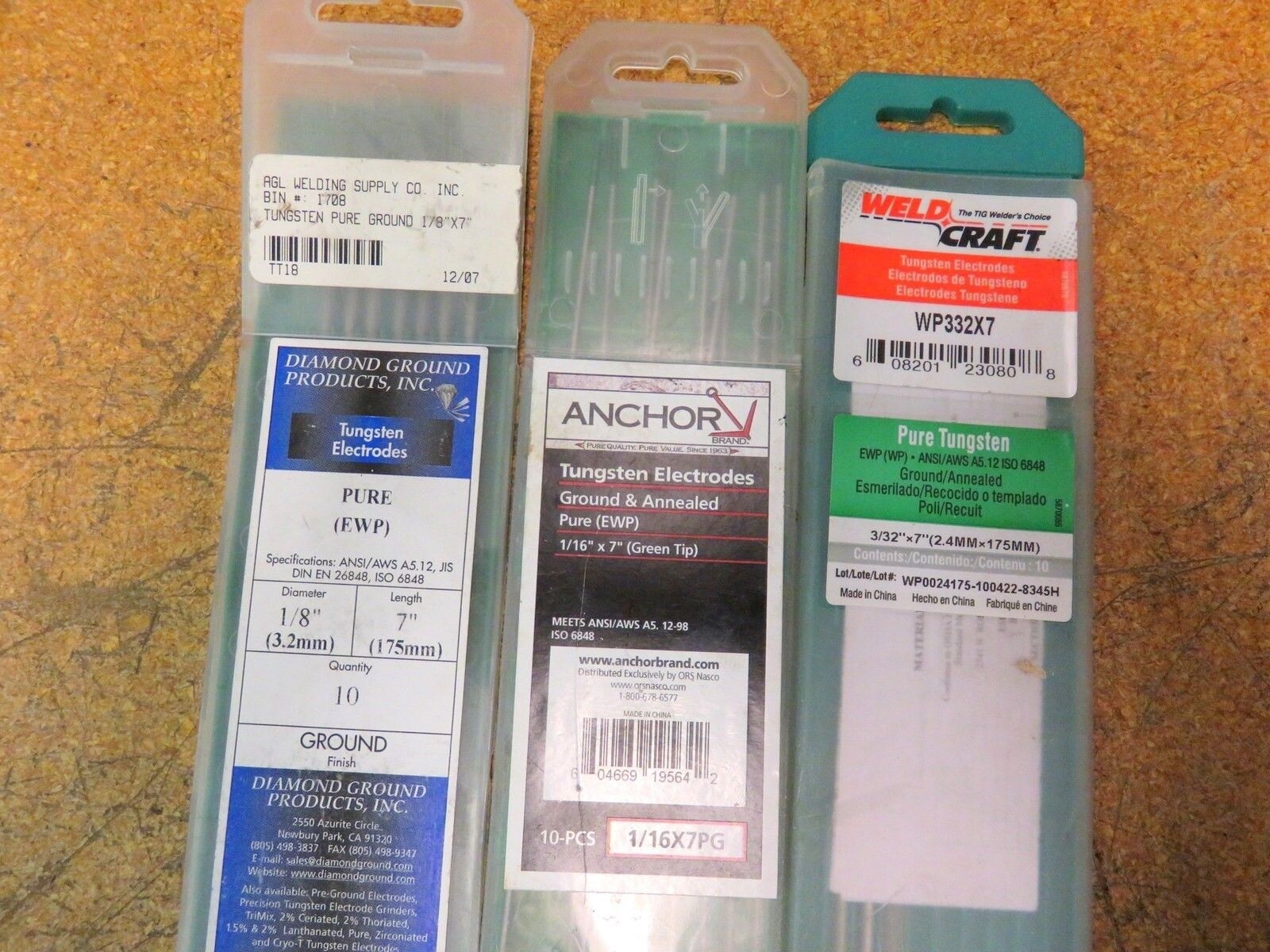 Diamond Anchor Weldcraft Tungsten Electrodes Ground Annealed New Lot of 21