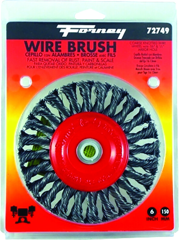 Forney 72749 9000 rpm 1/2 to 5/8 in. Shank Crimped Wire Wheel Brush 6 Dia