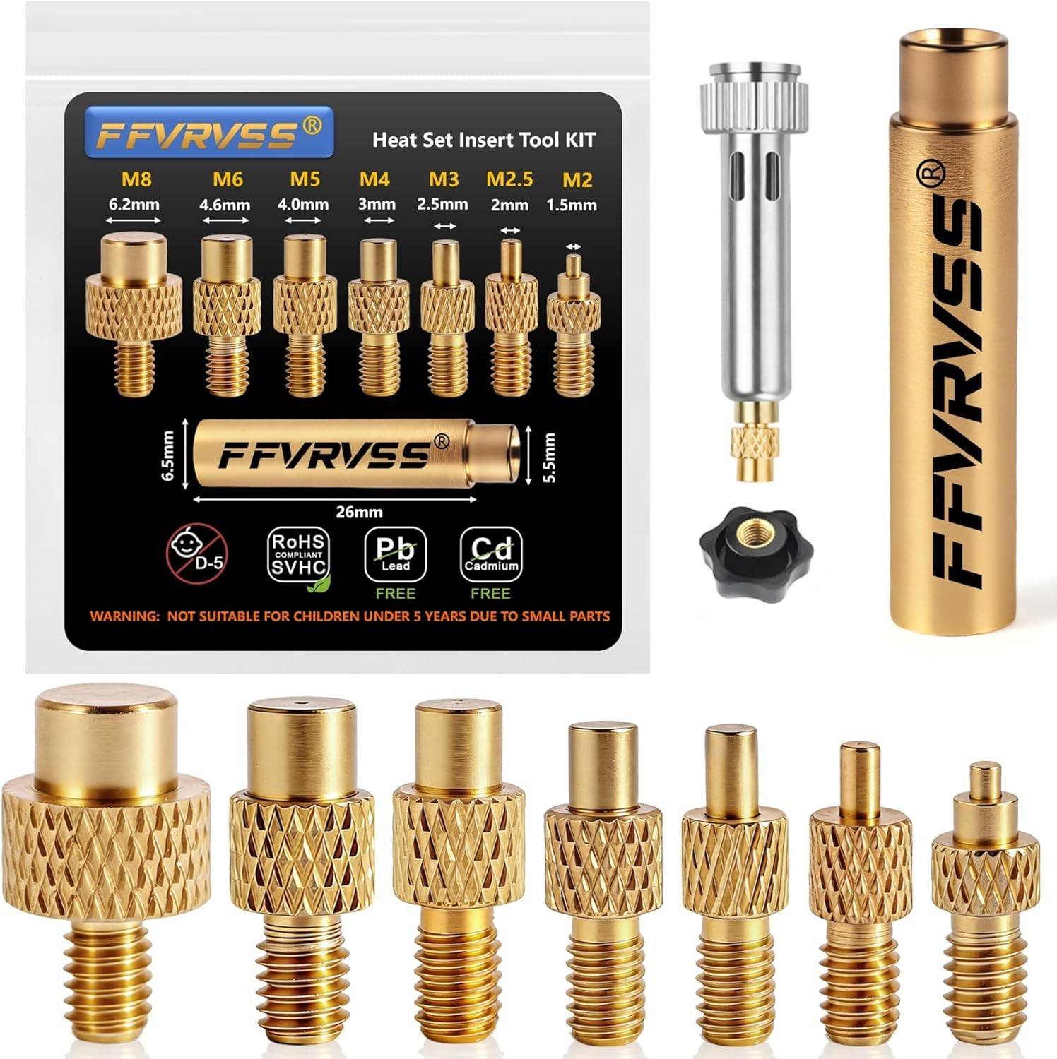 Versatile Soldering Iron Tips for M2-M8 Inserts – Ideal for 3D Printing Projects