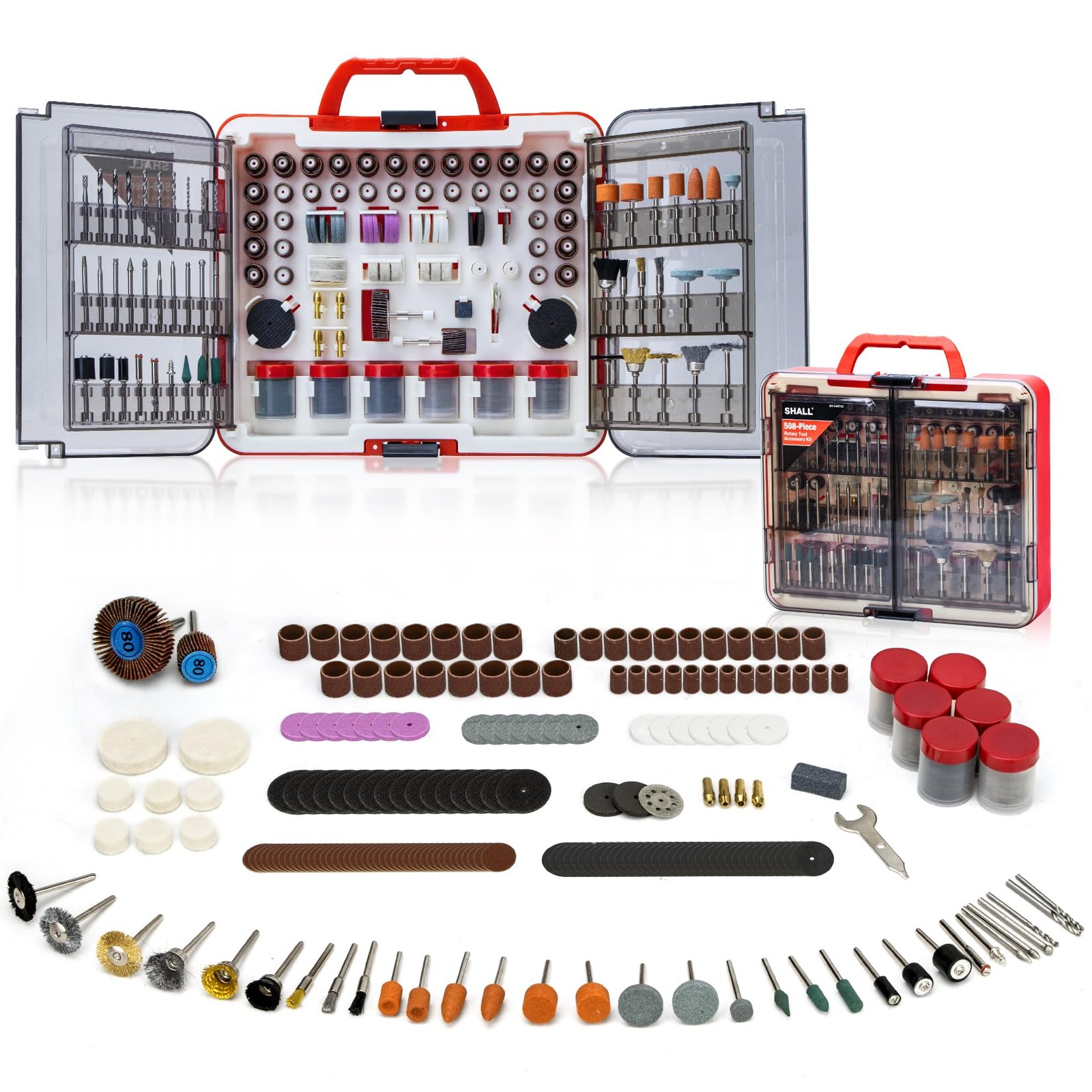 SHALL 508-Piece Rotary Tool Accessories Kit, Universal Bits Black