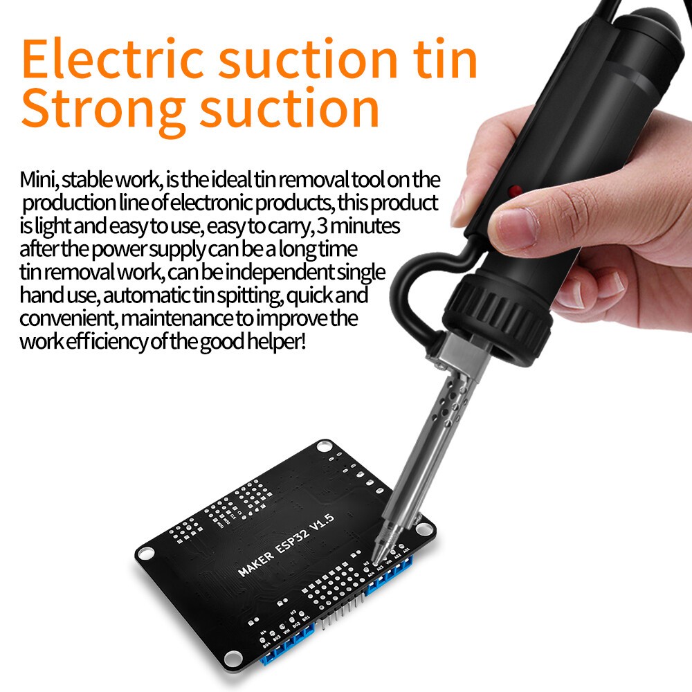Electric Vacuum Solder Sucker Desoldering Suction Pump Iron Gun Drill Rod Tool