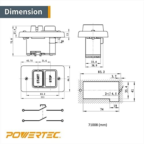 POWERTEC 120/230V Dual Voltage, 28 Amps, On/Off Switch, Single Phase black