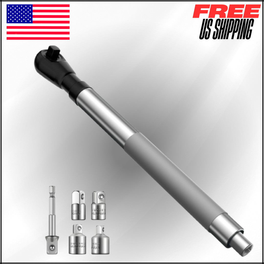 1/2&Prime; Offset Extension Wrench, Impact Ratchet Extender, 3/8&Prime;, 1/4&Prime; Adapters