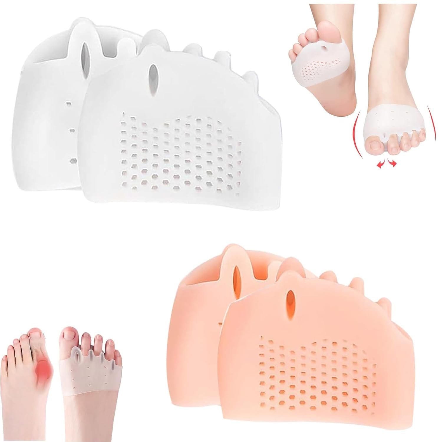 2 Pairs Hyggear Silicone Toe Separators for Women & Men Spacers Bunion FAST USA