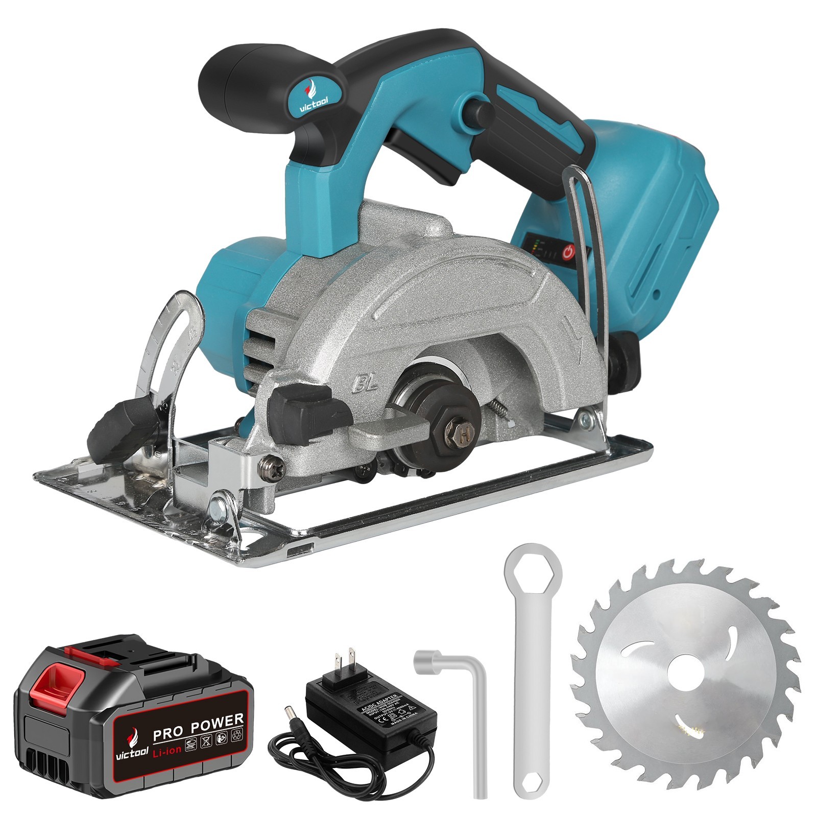 5-Inch Cordless Circular Saw 125mm Woodworking Power Tool 1000W Variable Speed