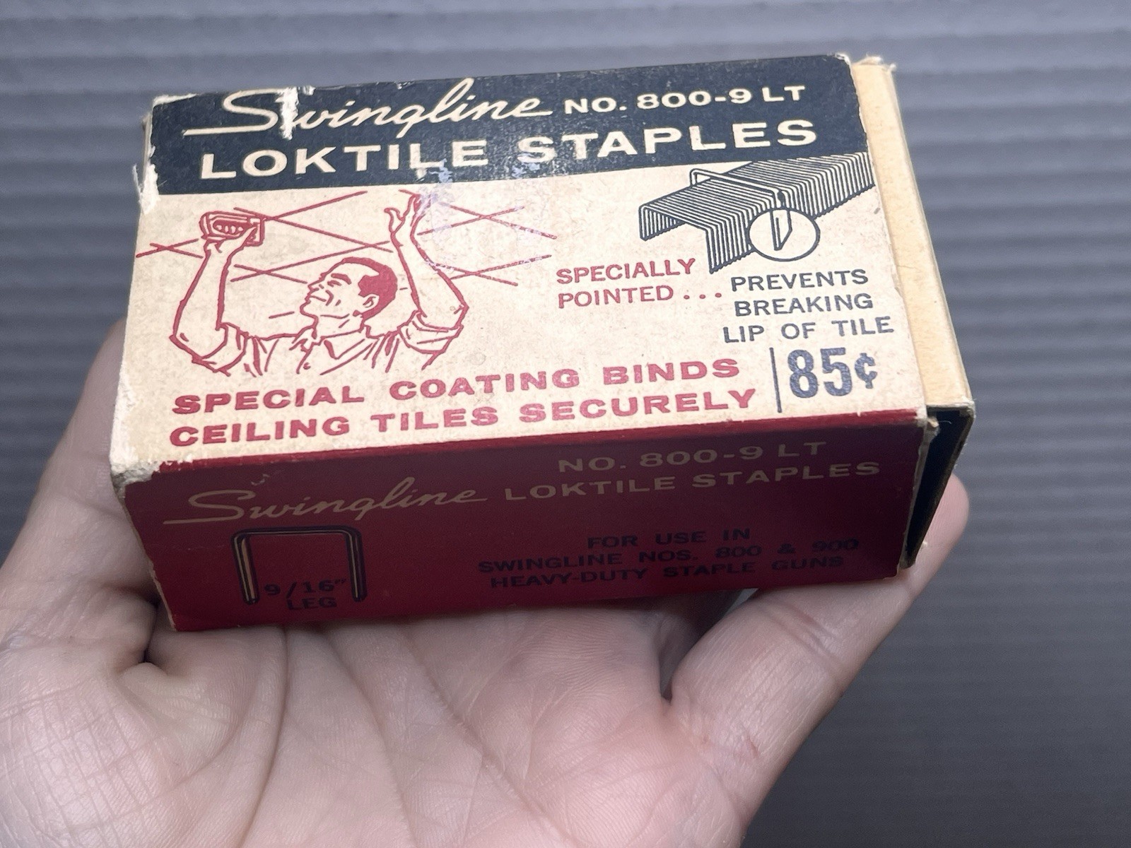 Vintage Swingline Loktile Staples No.800-9 LT 9/16 Mid Century Box USA Made