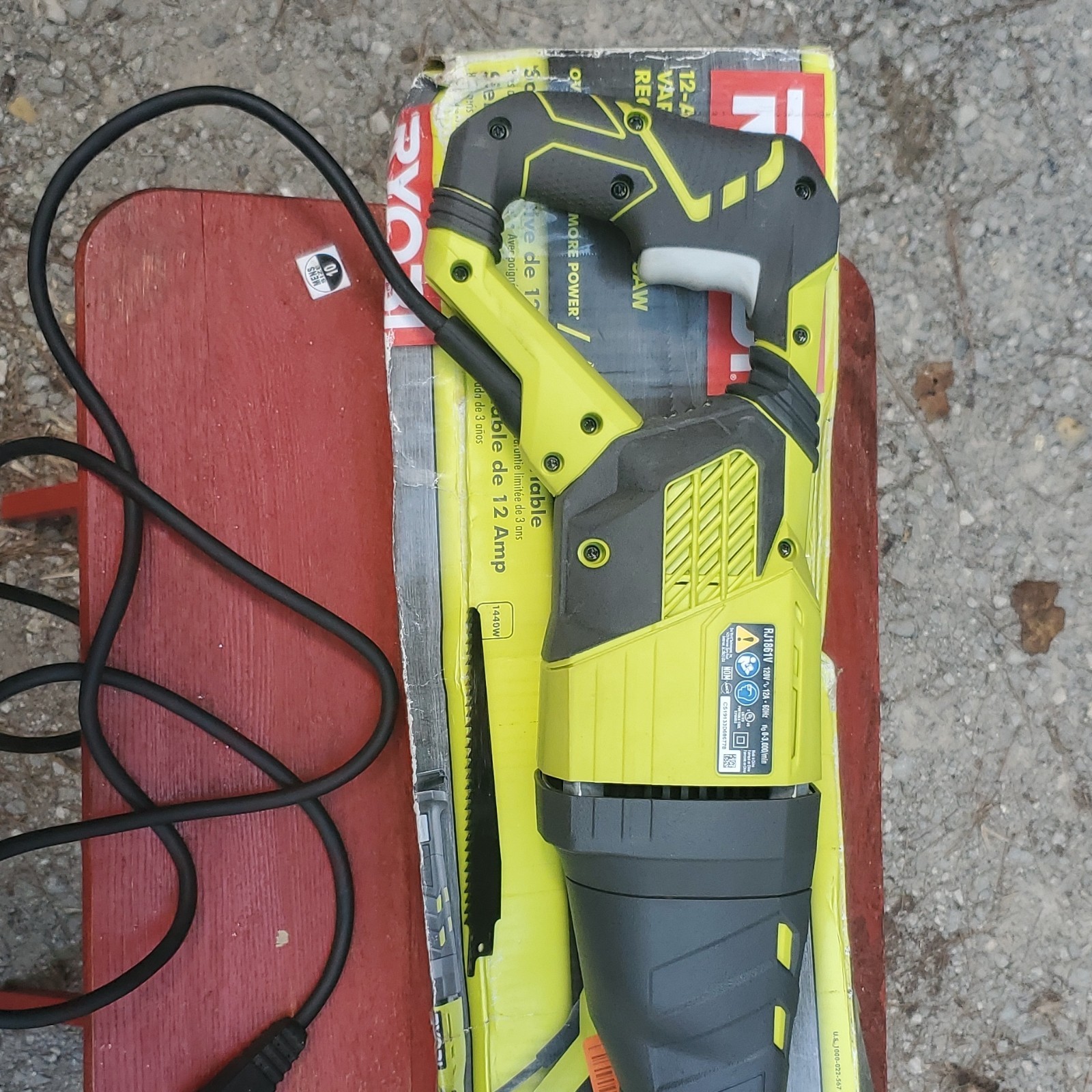 Ryobi RJ186V 12A 120V Corded Variable Speed Reciprocating Saw