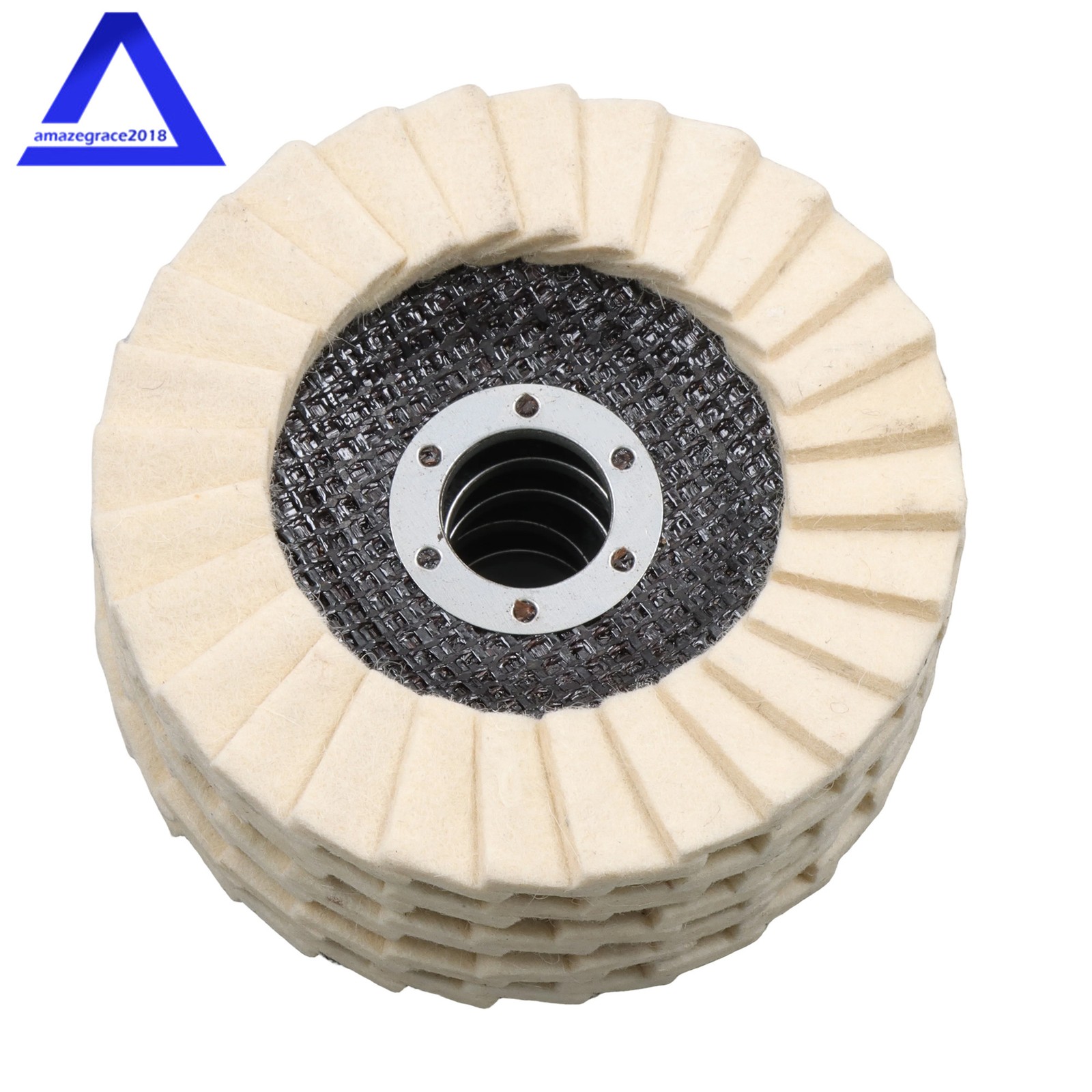 5 Pack Felt Flap Disc Abrasives 4-1/2&Prime; × 7/8&Prime; Arbor, Wool Polishing Wheel Disc