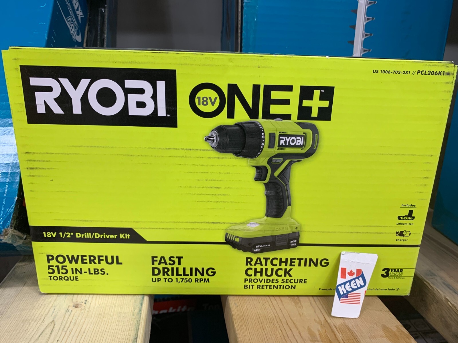 RYOBI CANADA 18V Li-Ion Cordless Drill/Driver Battery & Charger Kit