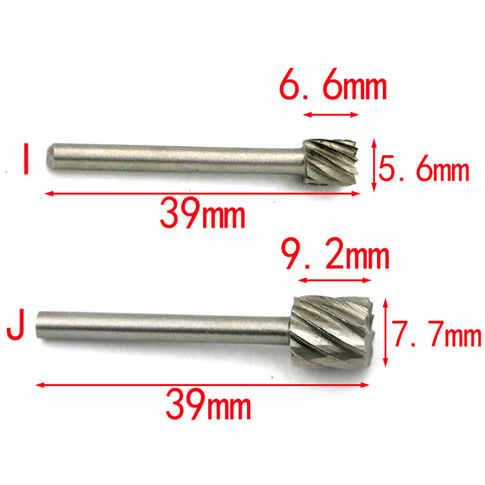 10pcs Mini Round HSS Rotary Burr Set Wood Carving File Rasp Drill Bits