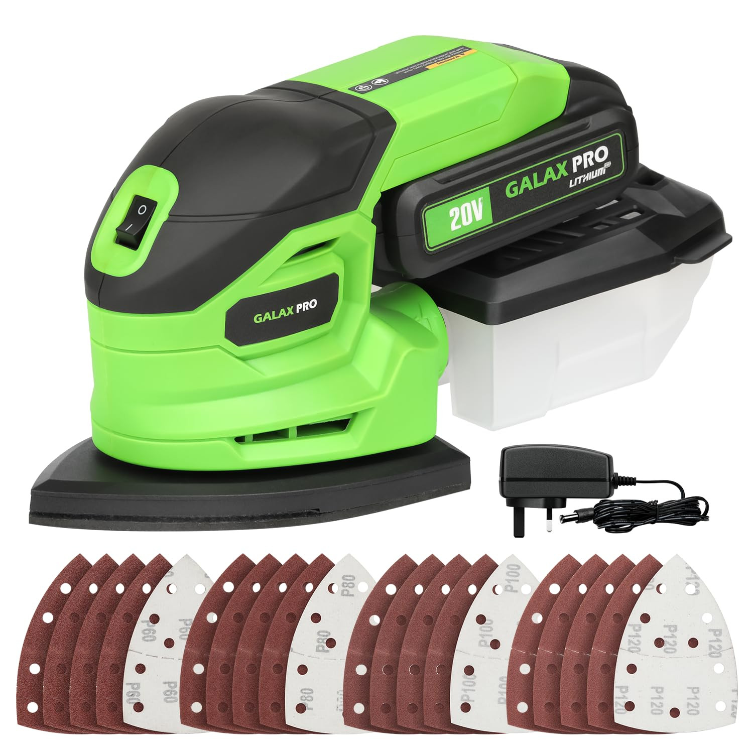 Cordless Sander,2.0A Battery,12000 RPM Powerful Speed Detail Sanders with 20Pcs