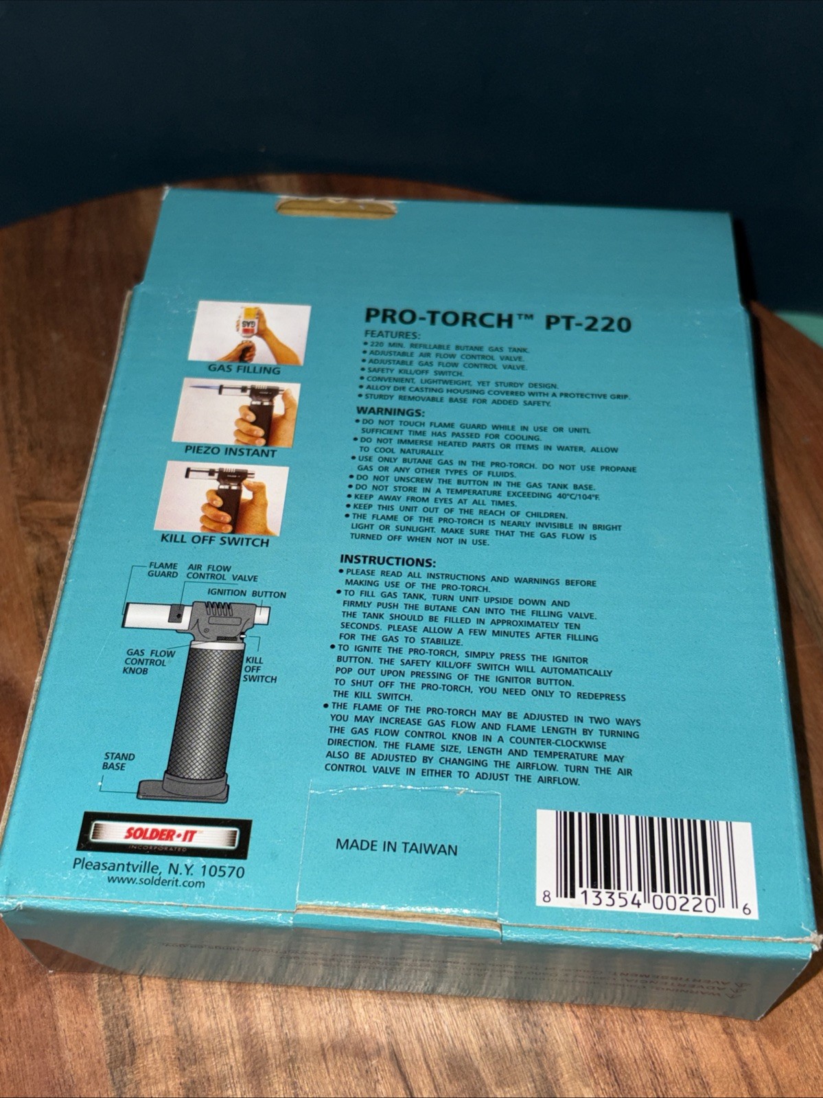 Solder-It PT-220 Pro Torch, Hand-held Professional Butane Torch NIB