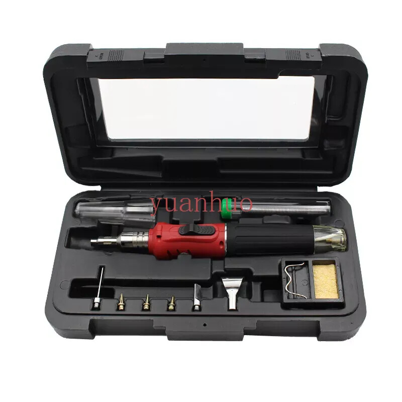 HS-1115K 10 IN 1 Portable Butane Gas Soldering Iron Kit Welding Kit Torch Pen