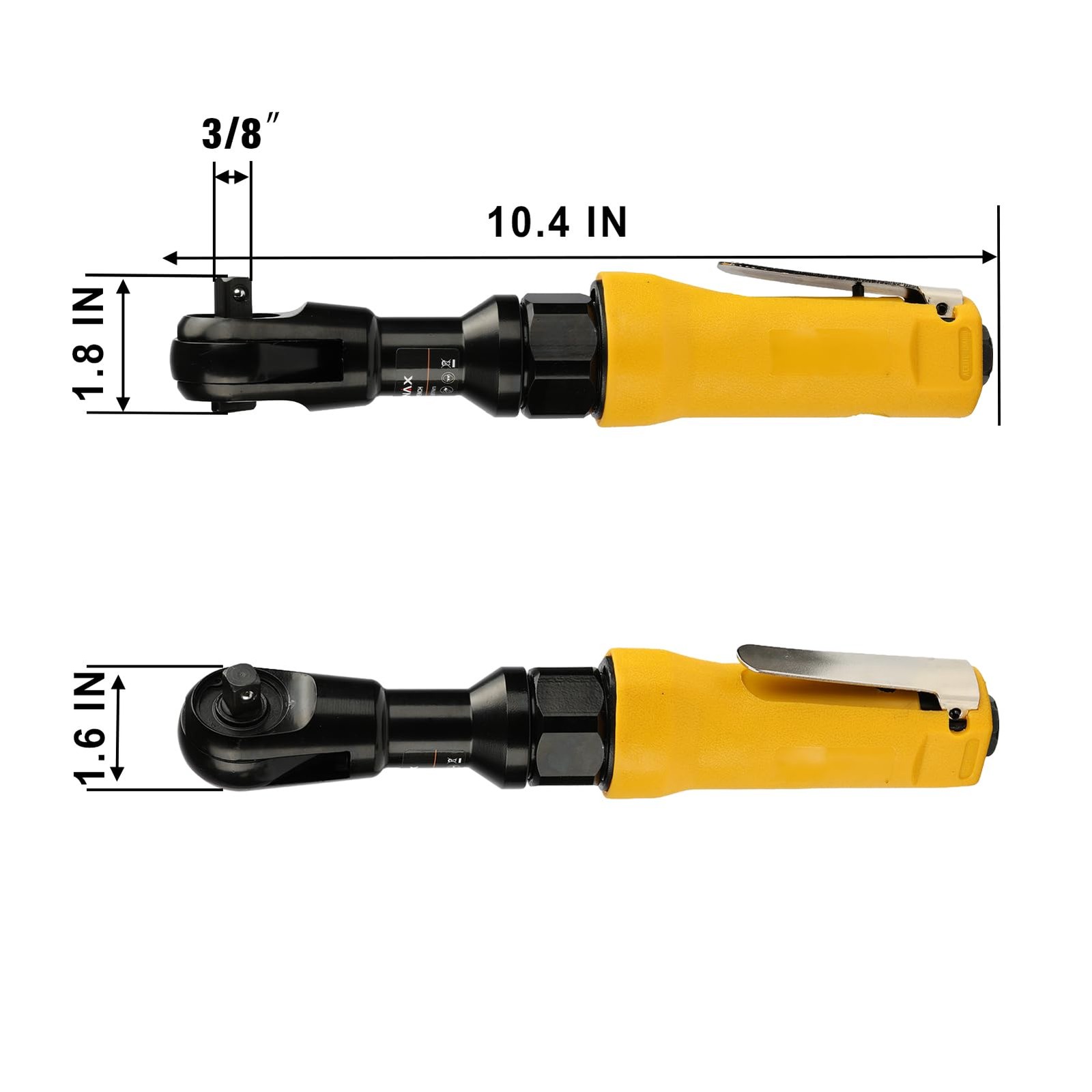 3/8&Prime; Air Ratchet Wrench 60 FtLbs 160 RPM Pneumatic Tool 1/4&Prime; NPT Auto