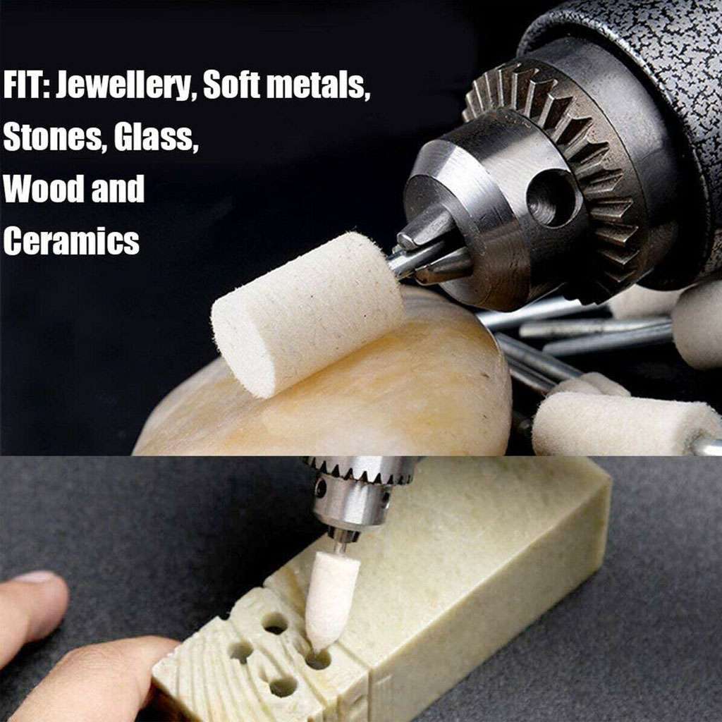 20x Felt Polishing Buffing Pad Wheel Wool Plastic Rotary Tool Kit Set for Dremel