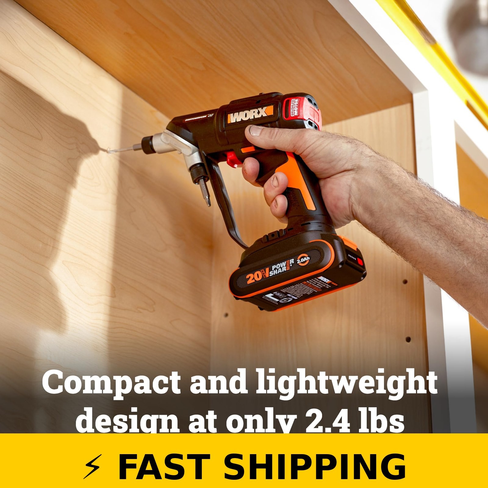 WORX WX177L.2 Cordless Drill Driver 20V Brushless Power Drill