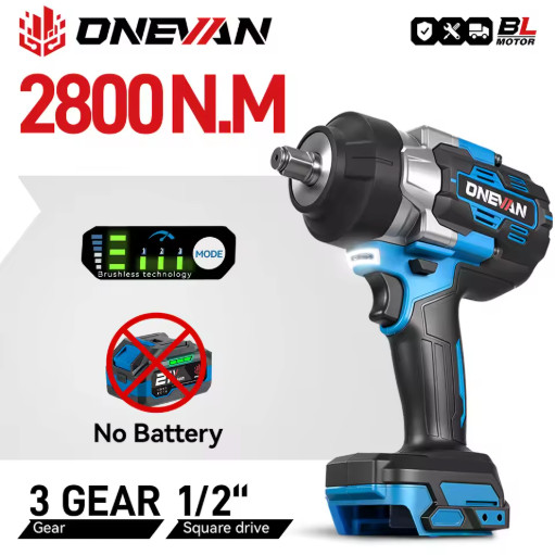 Brushless Cordless Impact Wrench 2800Nm Electric Tool for Auto Repair 18V