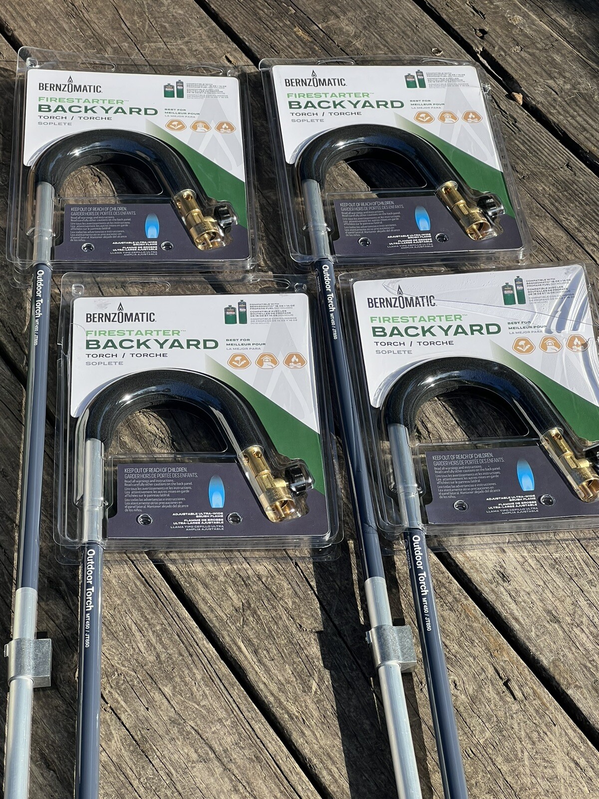 4 Pack Bernzomatic Trigger Start High Heat Self Lighting Outdoor Backyard Torch