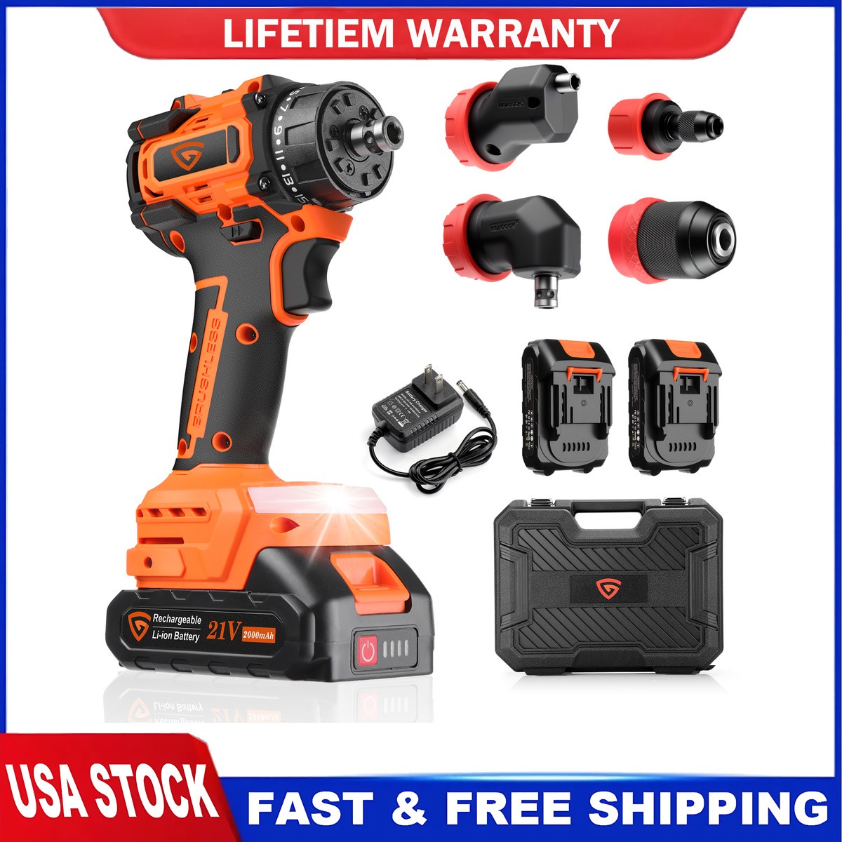 Electric Impact Wrench High Torque Impact Gun Cordless Impact Wrench 0-1500RPM