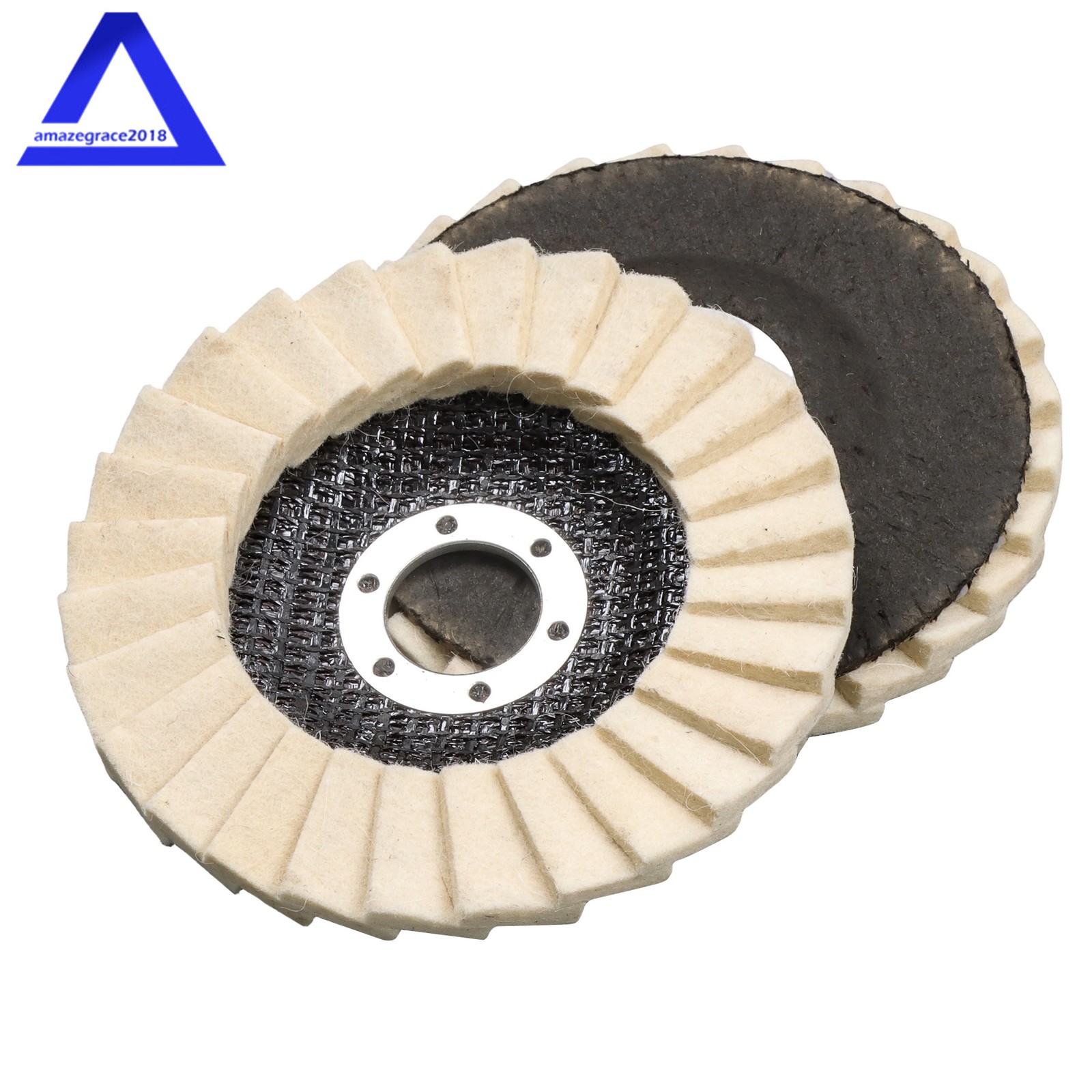 5 Pack Felt Flap Disc Abrasives 4-1/2&Prime; × 7/8&Prime; Arbor, Wool Polishing Wheel Disc