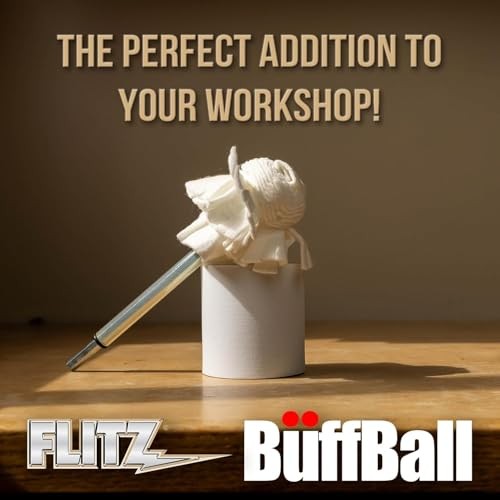 Buff Ball w/ 1.76oz Metal Polish Paste – 2in Drill Buffer Polisher 2-Inch