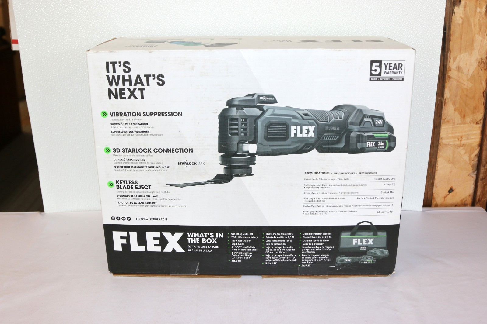 FLEX 24V OSCILLATING MULTI-TOOL KIT FX4111-1A WITH 1 BATTERY, CHARGER & CASE