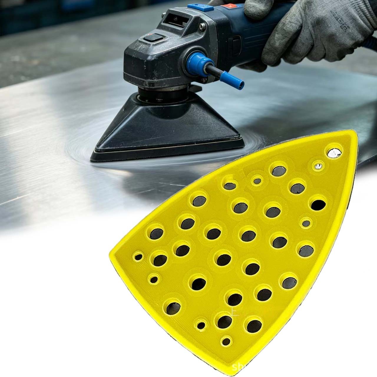 PU Triangular Sanding Pad 98 x 148 mm Compatible with Pneumatic Grinders