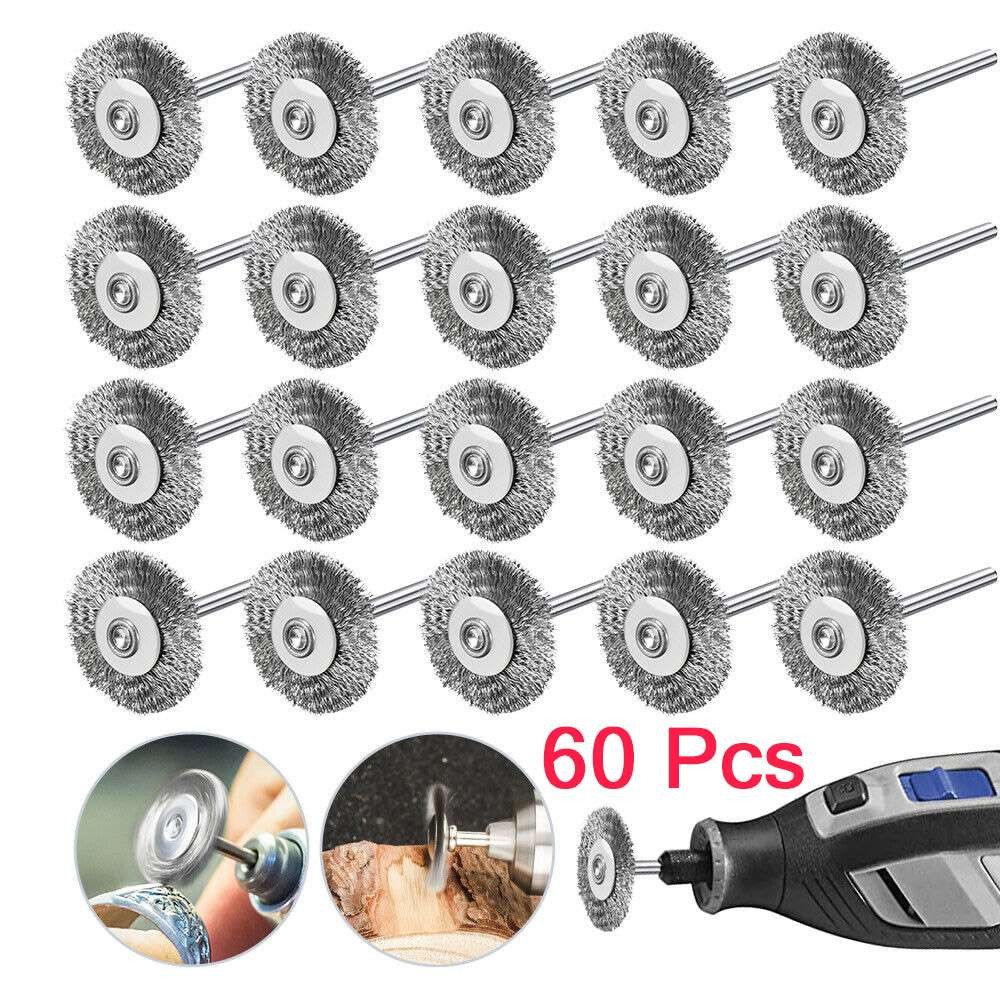 Lot Stainless Steel Wire Brush Set Dremel Tool Rotary Die Grinder Removal Wheel