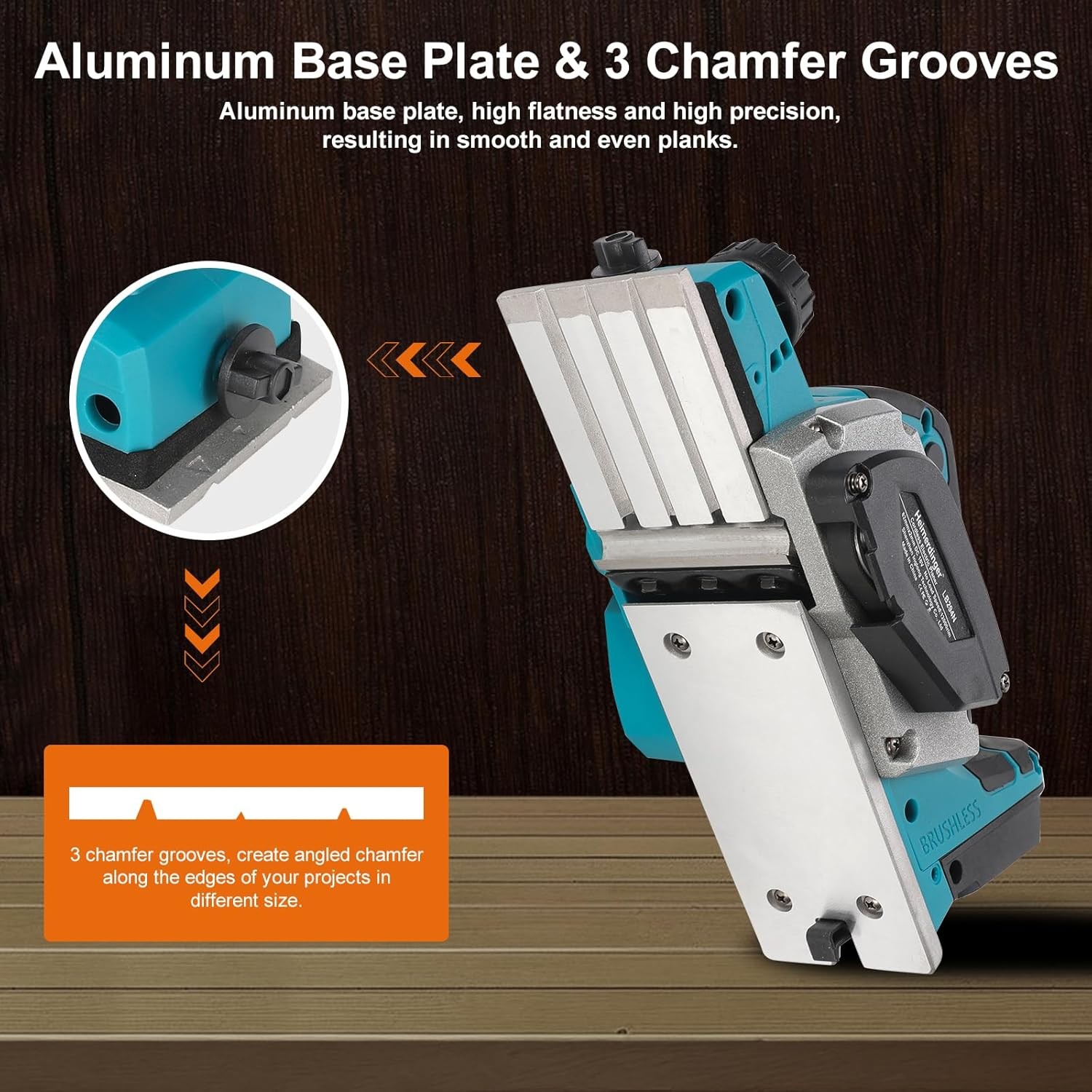 3-1/4-Inch Cordless Electric Hand Planer – Compatible with Makita 18V Battery