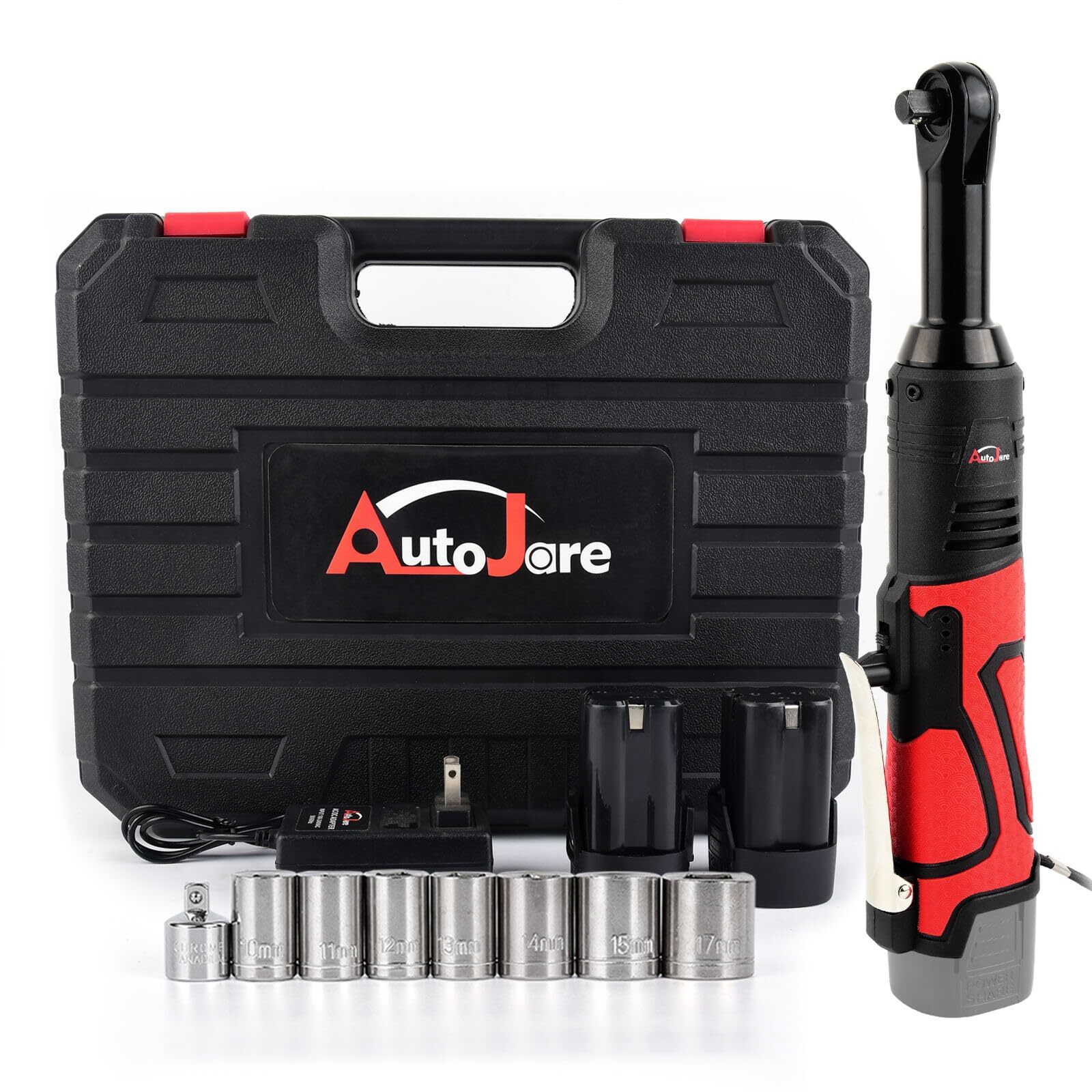 Extended 18v Cordless Electric Ratchet Wrench Set 3/8&Prime; Drive 450rpm Power Ratche