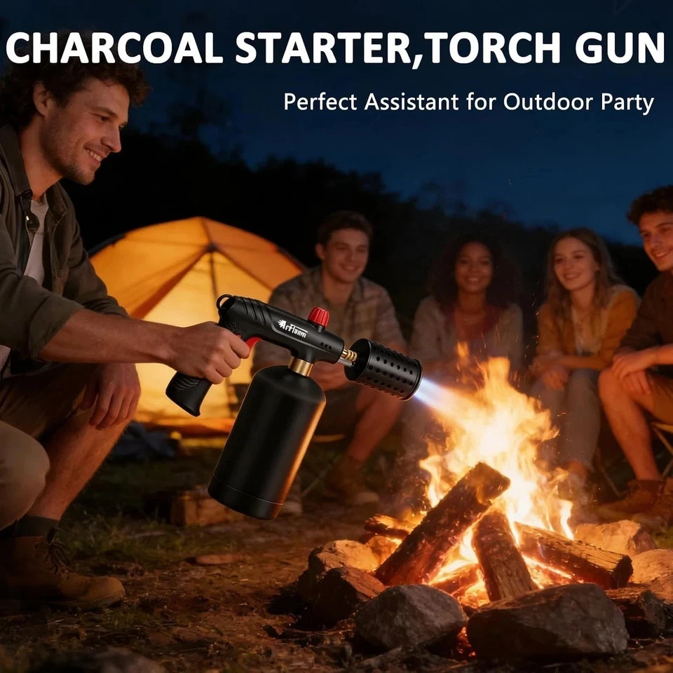 Muphop Powerful Propane Torch Gun, Flamethrower Gun with Adjustable Flame, Bl…