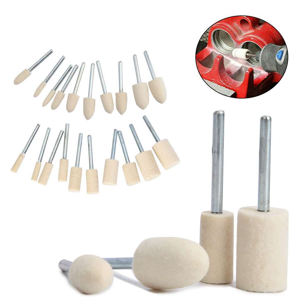 20x Felt Polishing Buffing Pad Wheel Wool Plastic Rotary Tool Kit Set for Dremel
