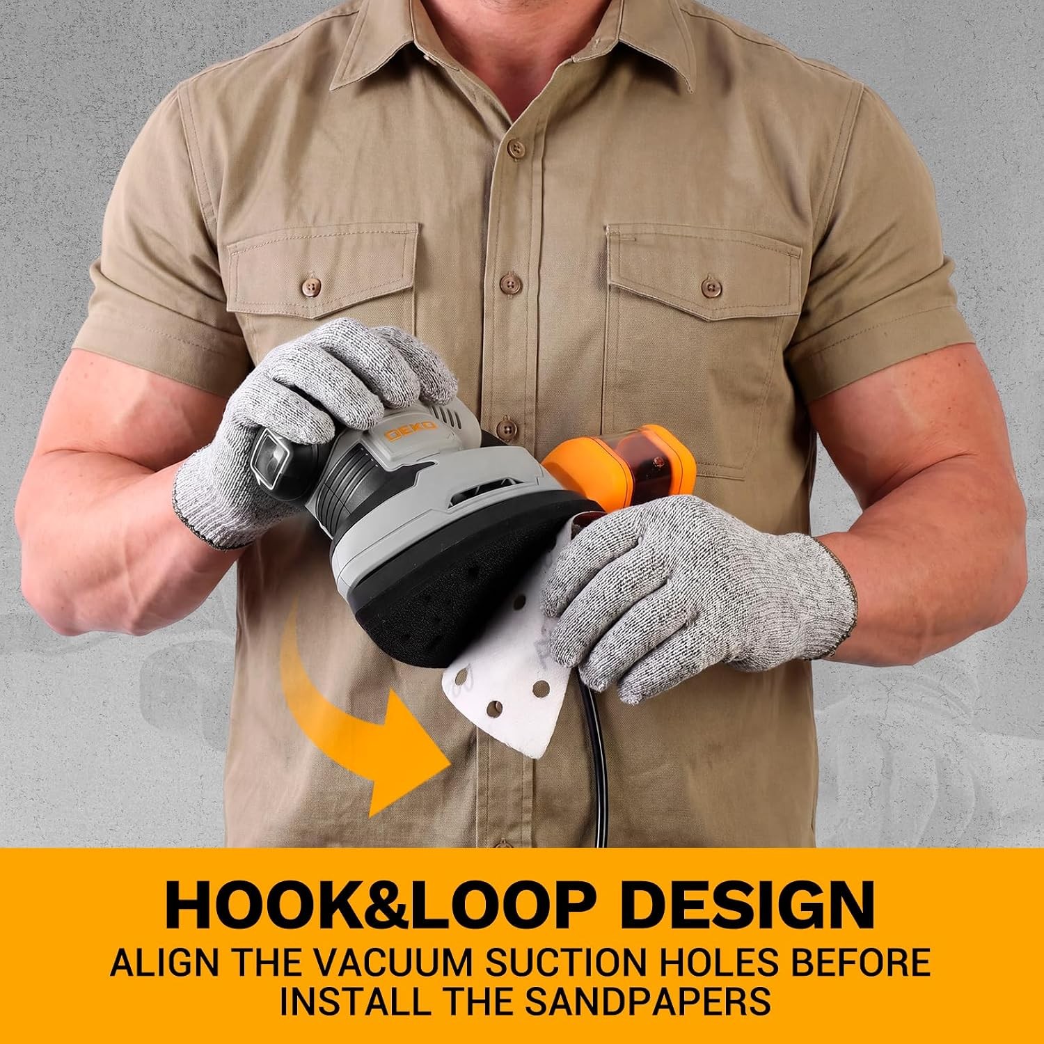 Detail Sander: 1.5A Mouse Sander Electric Sander Tool Corded Palm Sanders with