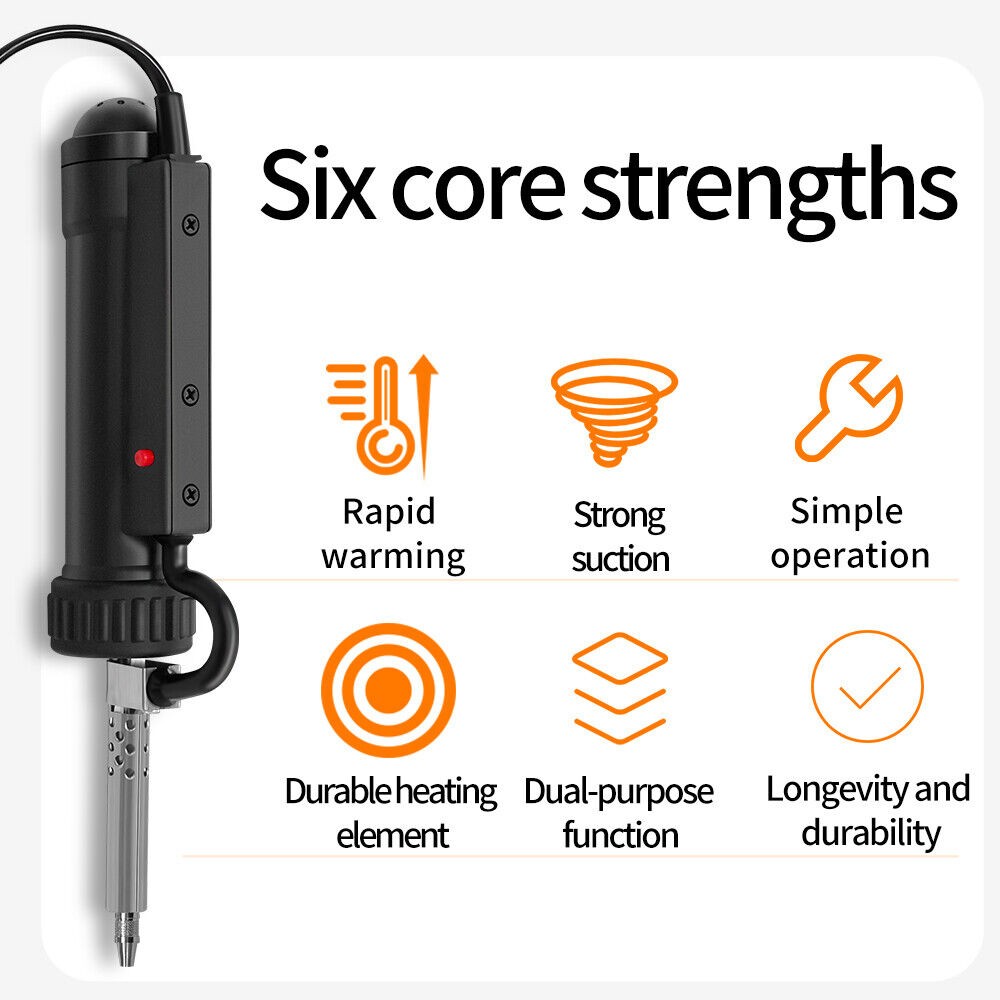 Electric Vacuum Solder Sucker Desoldering Suction Pump Iron Gun Drill Rod Tool