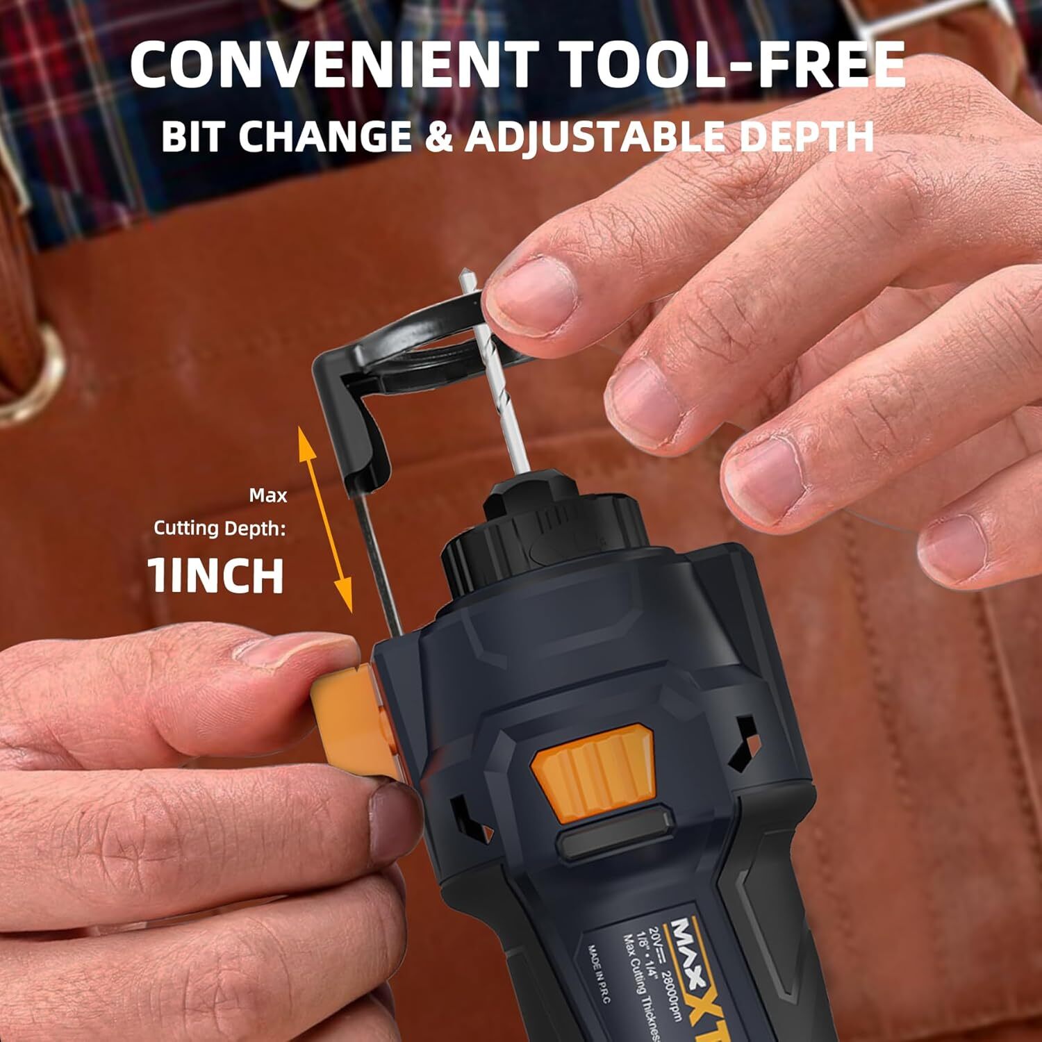 MAXXT 20V Cordless Drywall Cut Out Tool, 28000 RPM, 2.0Ah Battery&Quick Charger
