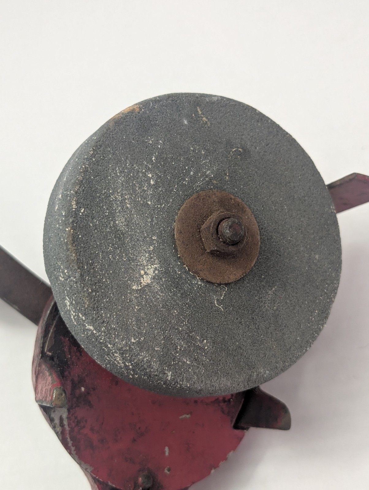 Vintage small hand crank bench grinder clamp on manufactured by Eclipse used