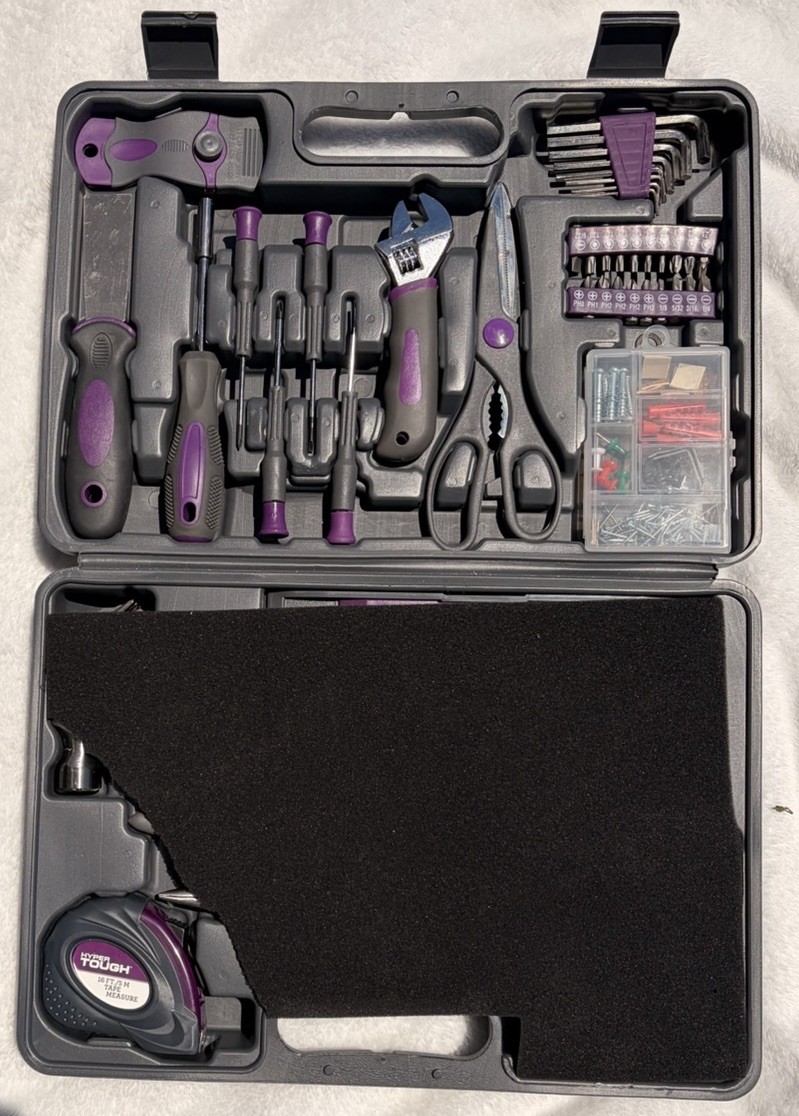 44pc Tool Kit Set – 4V Cordless Screwdriver Drill – Charger – Case Included