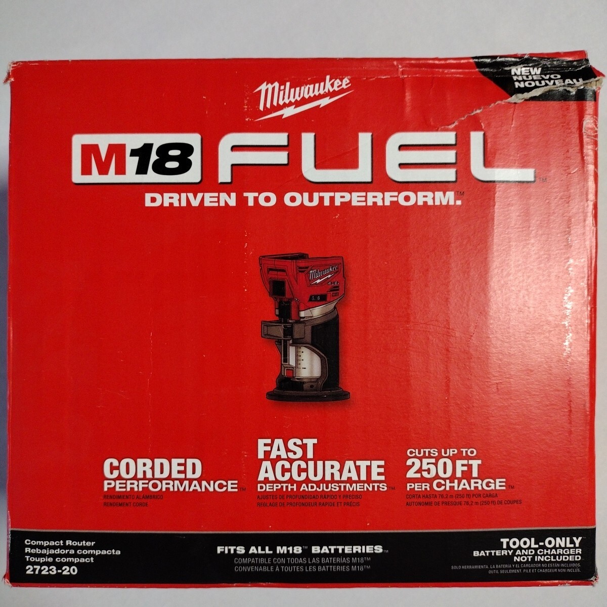 Milwaukee 2723-20 M18 18V FUEL™ Brushless Compact Router (Bare Tool) – NEW